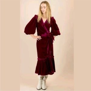 Kristinit Bianca Velvet Wrap Dress